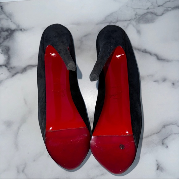 Christian Louboutin Daffodile Black Suede Platform Pumps Size US 12 / EU 42 - Picture 11 of 12